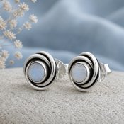 Silverörhängen med stenar 