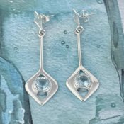 Silverörhängen med Zircon