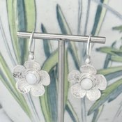 Silverörhängen blomma vit pärla