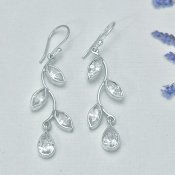 Silverörhängen Zircon vit