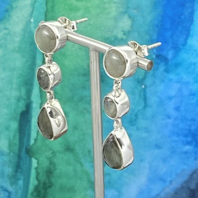 Silverörhängen, Labradorit 