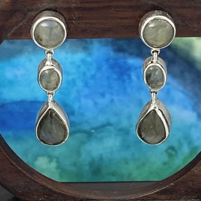 Silverörhängen, Labradorit 