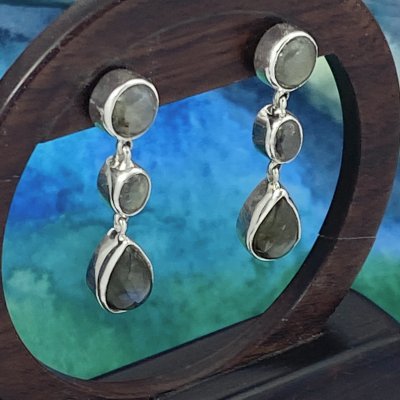 Silverörhängen, Labradorit 