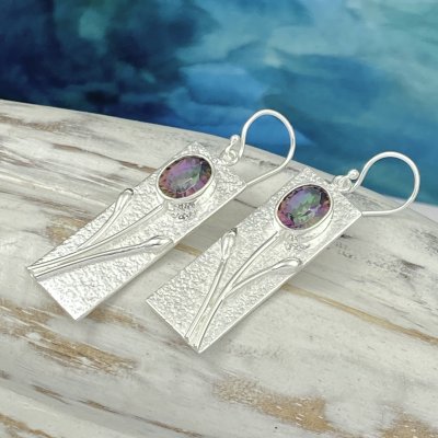 Silverörhängen, Mystic Topaz 