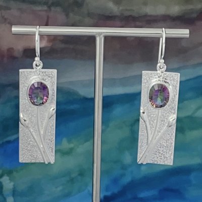 Silverörhängen, Mystic Topaz 
