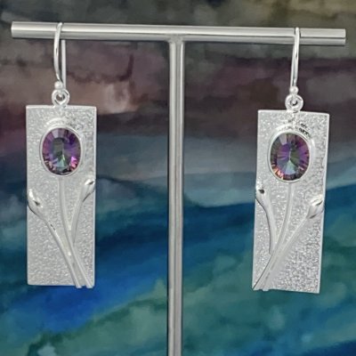 Silverörhängen, Mystic Topaz 