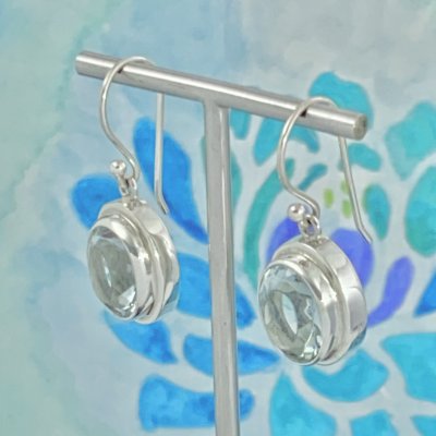 Silverörhängen, Blå Topaz 