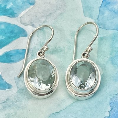 Silverörhängen, Blå Topaz 