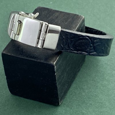 Silver och läderarmband