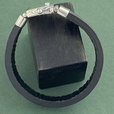 Silver och läderarmband