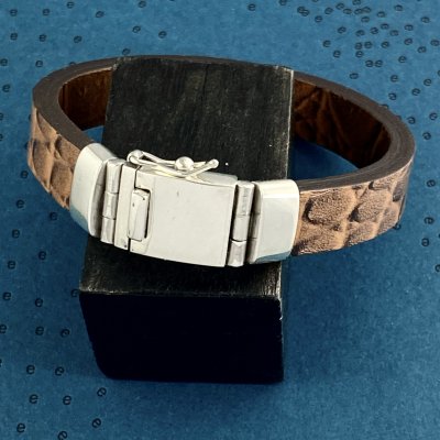 Silver och läderarmband