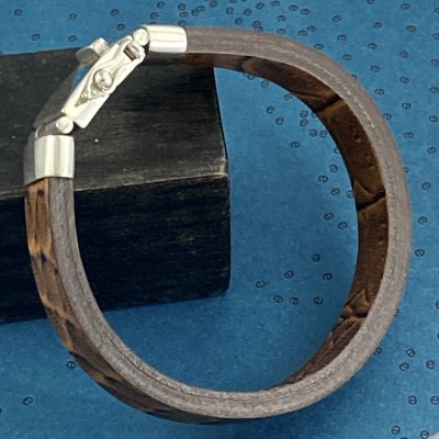 Silver och läderarmband
