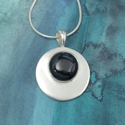 Silverhalsband med Onyx