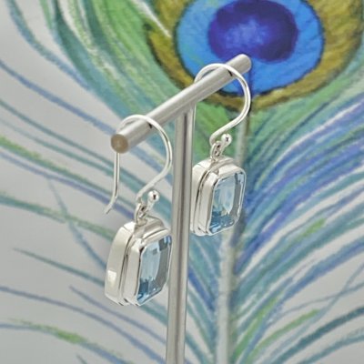 Silverörhängen, Blå Topaz 