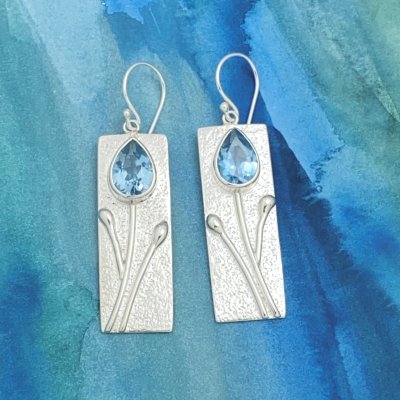 Silverörhängen, Blå Zircon 