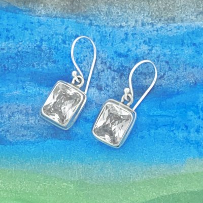 Silverörhängen, Vit Zircon 