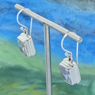 Silverörhängen, Vit Zircon 