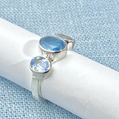 Silverring, Blå Zircon 