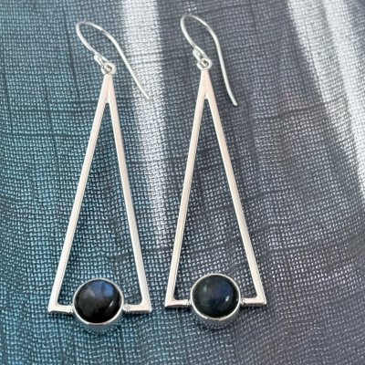 Silverörhängen Labradorit