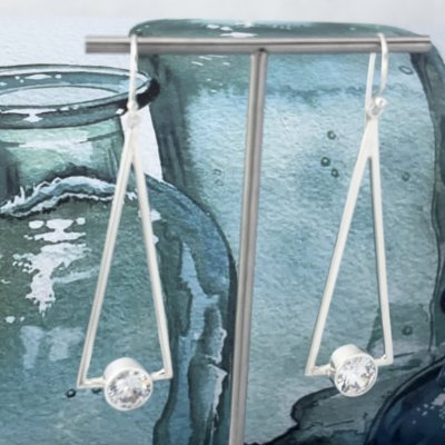 Örhängen, Vit Zircon 