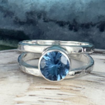 Silverring, Blå Spinel 