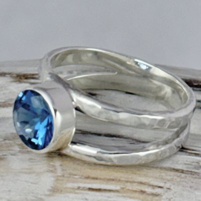 Silverring, Blå Spinel 