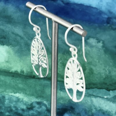 Silverörhängen med Livets träd 