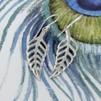 Silverörhängen löv blad silver