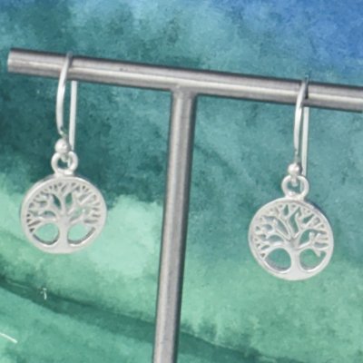 Silverörhängen med Livets träd 