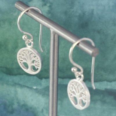 Silverörhängen med Livets träd 