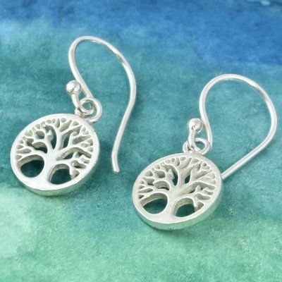 Silverörhängen med Livets träd 