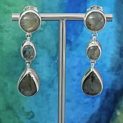 Silverörhängen, Labradorit 