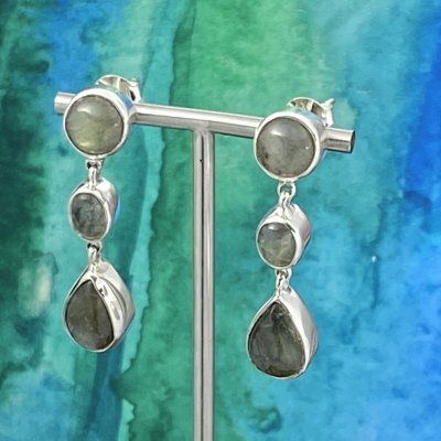 Silverörhängen, Labradorit 